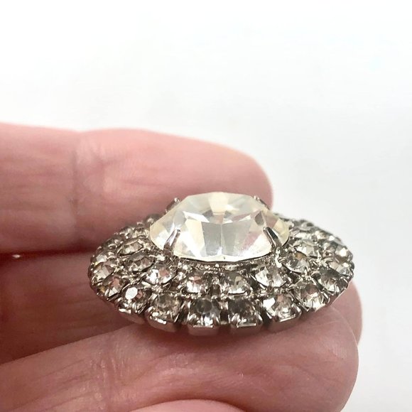 Vintage Multi Prong Set Rhinestones Dress Ornament Decoration Accent Button - Picture 4 of 5